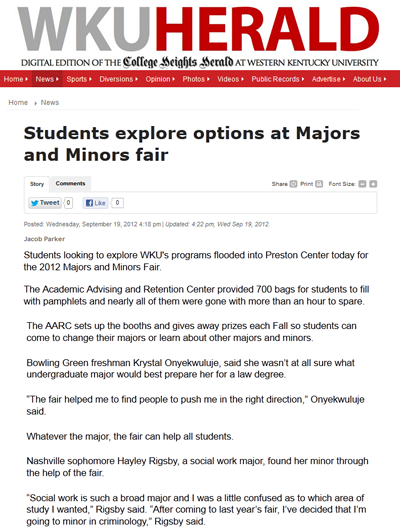 The Herald - Students explore options at Majors and Minors fair