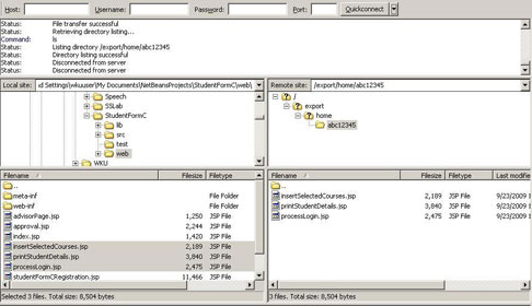 Click upload to upload your files or folders in FileZilla