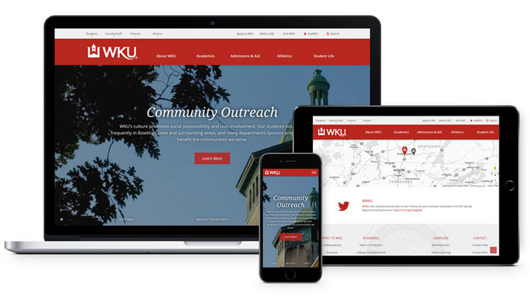 Responsive WKU.edu on multiple devices