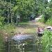 Youth splashing in river
