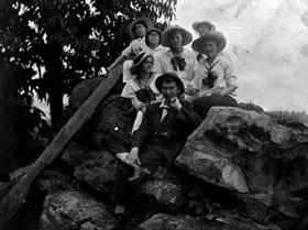 Students at Sallie's Rock 