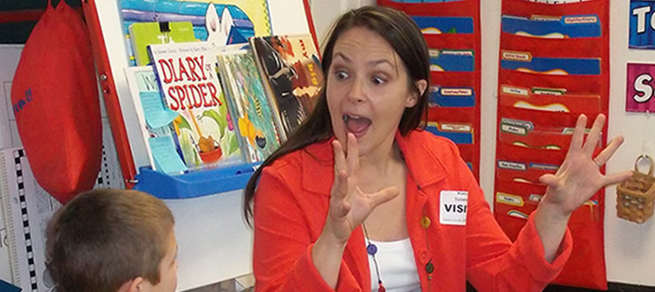 #caption8 Spanish Instructor Susann Davis volunteers her time to provide enrichment programming in Spanish at Potter Gray Elementary in Bowling Green