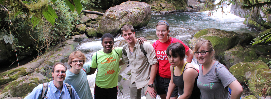 #caption5 Dr. Keith Philip's study abroad class in Costa Rica, January 2012.