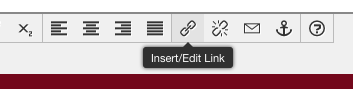 JustEdit WYSIWYG toolbar, showing Insert/Edit Link button