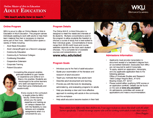 Master of Arts in Education in Adult Education