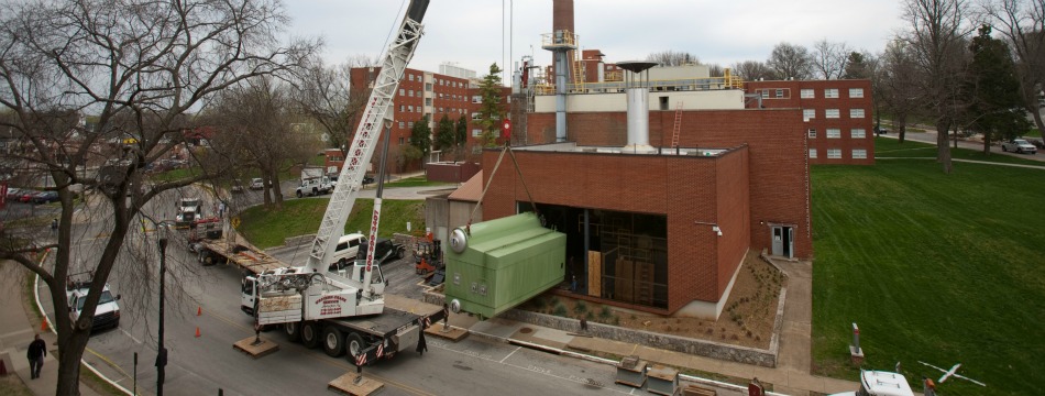 Natural gas boiler #2, delivered March 2011, completes the Steam Plant upgrade to operate on natural gas rather than coal