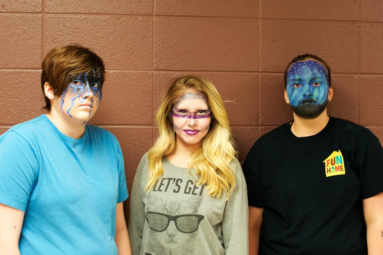 Fantasy Makeup final projects for Makeup Topics Class: Becca Hargis, Laura Brown and Hannah Meese