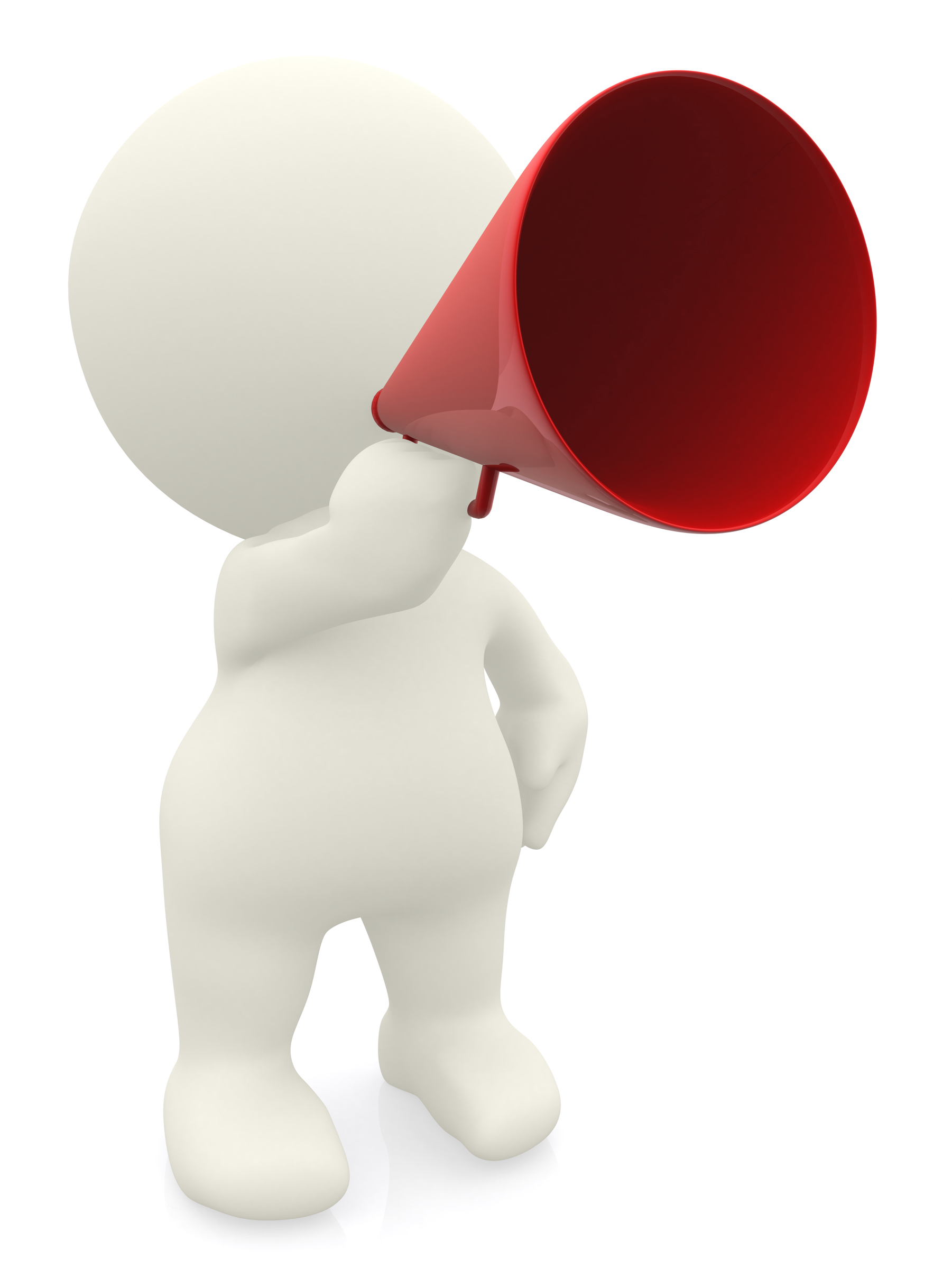 animated figure with megaphone