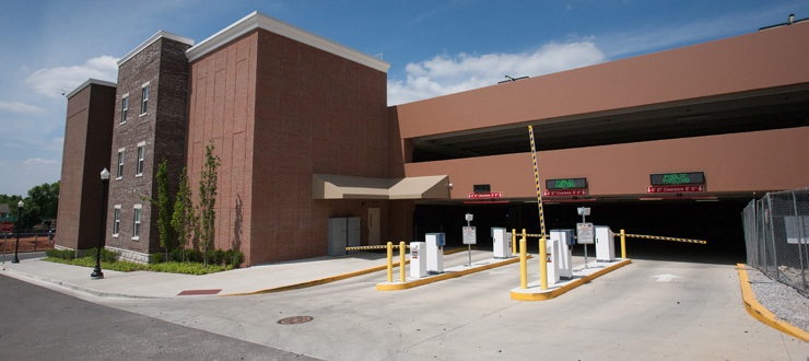 #caption5 WKU Welcome Center guests may park in the Alumni Square Parking Garage next to the Augenstein Alumni Center.