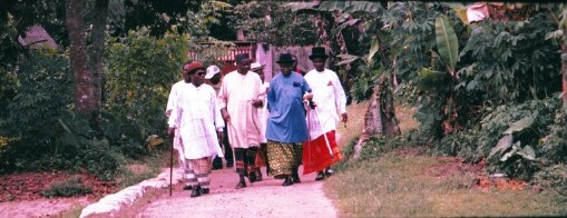 Azumini chiefs leading the research team along a former slave route
