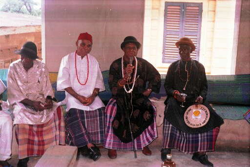 Onyiriegbe and the Eze Ogo sitting by the Ikoro Akanu