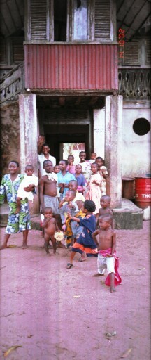Grand- and great-grand-children of Eke Kalu in his house in Elu