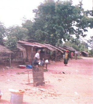 Former goat shed adjacent to the achi tree at Eke Oba