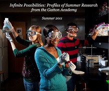 2011 book cover image features three student researchers in chemistry lab