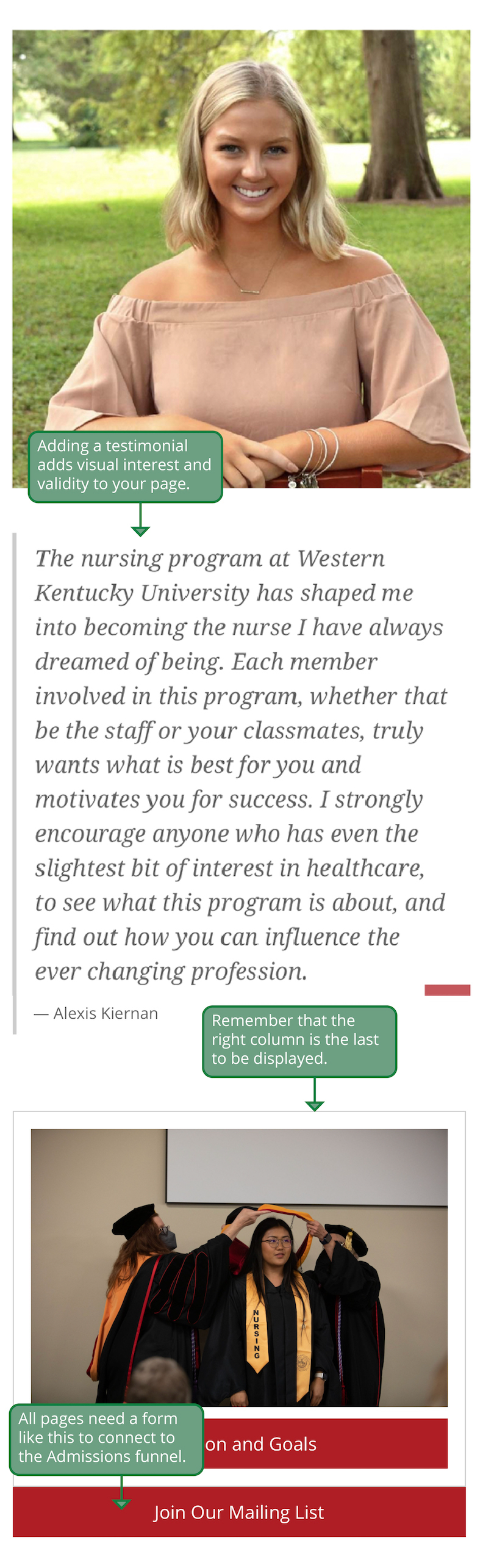 WKU Nursing home page after updates.