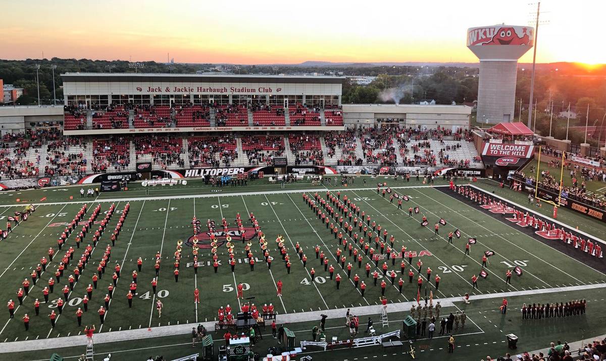 Big Red Marching Band in Stadium