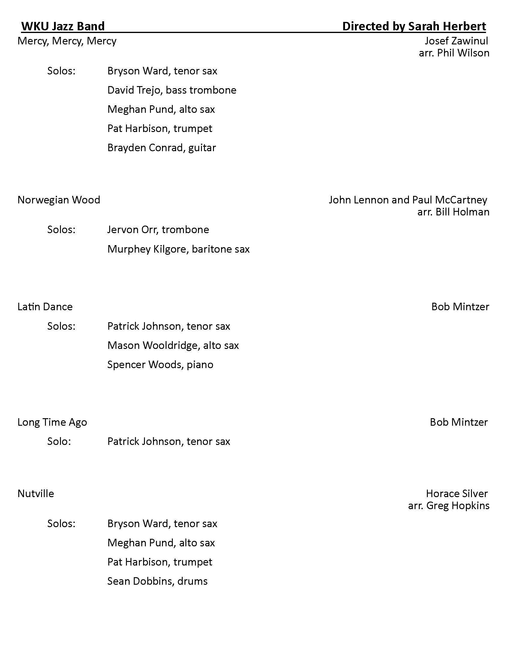 Jazz Honor Band Program