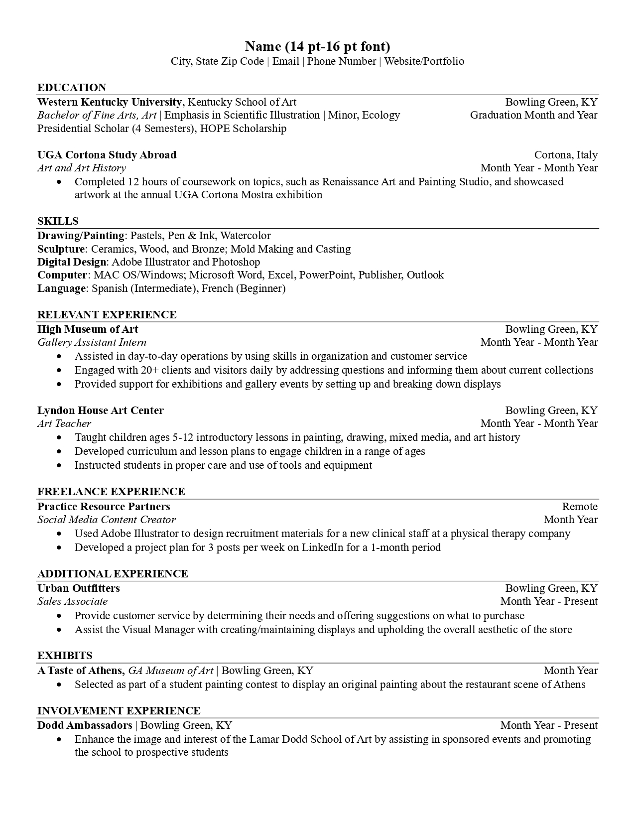 art resume