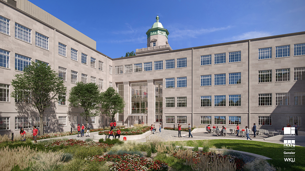 Rendering of Cherry Hall exterior