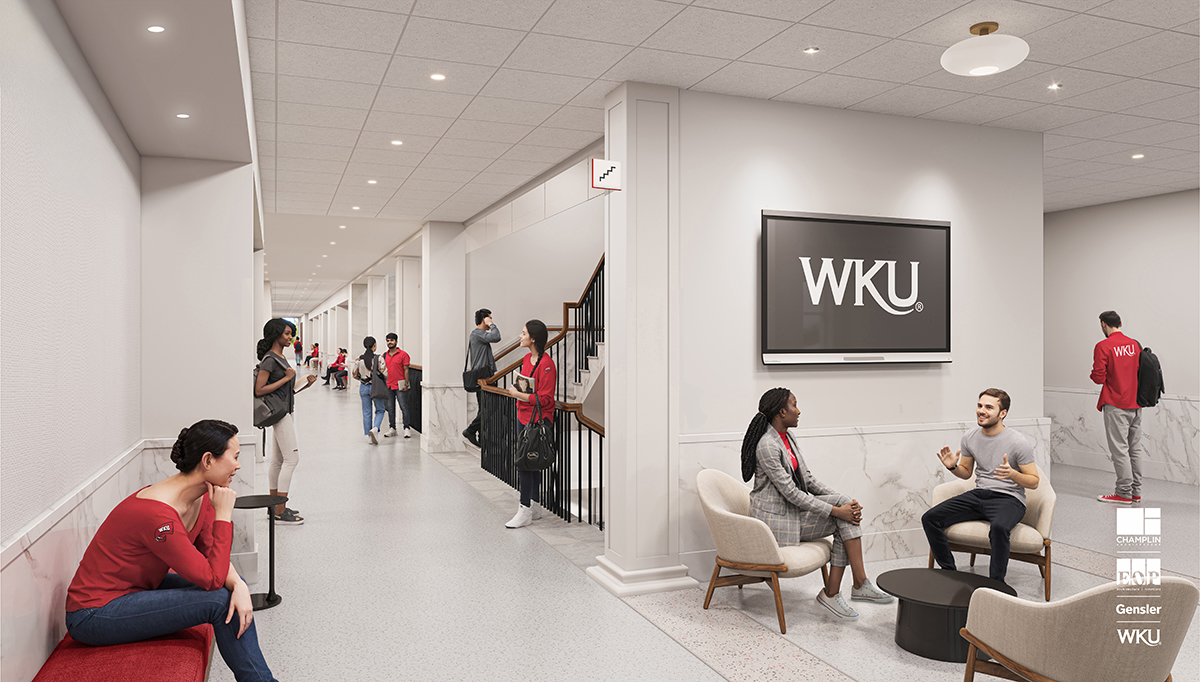 Rendering of Cherry Hall interior