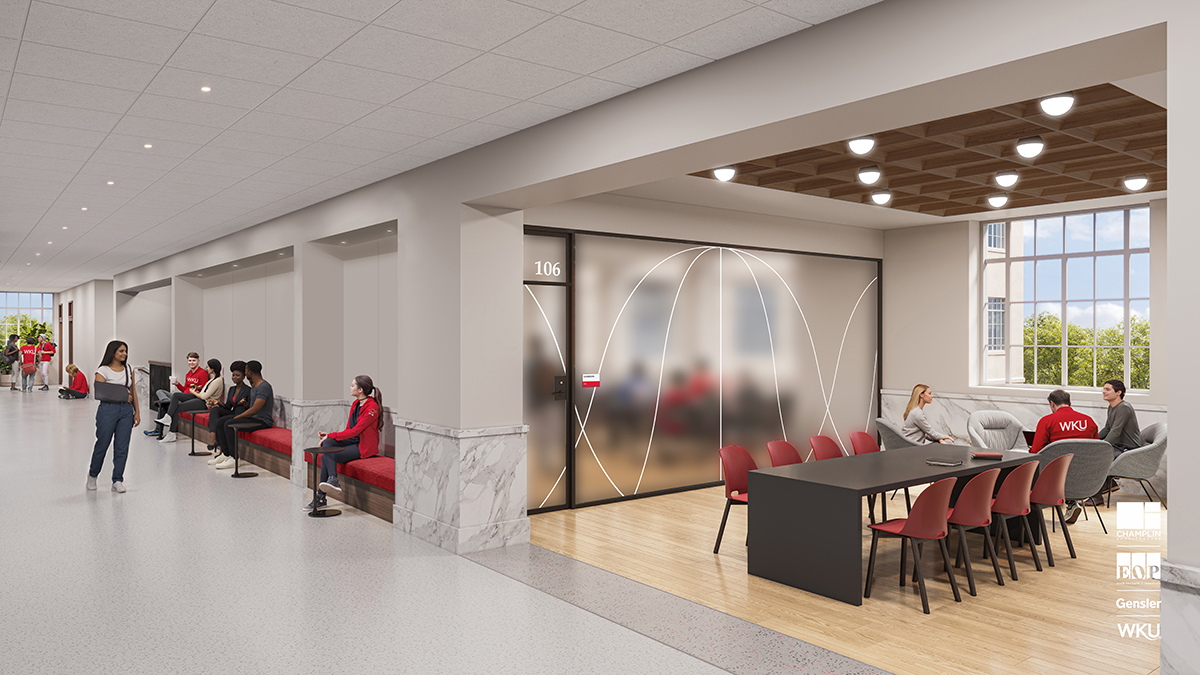 Rendering of Cherry Hall interior