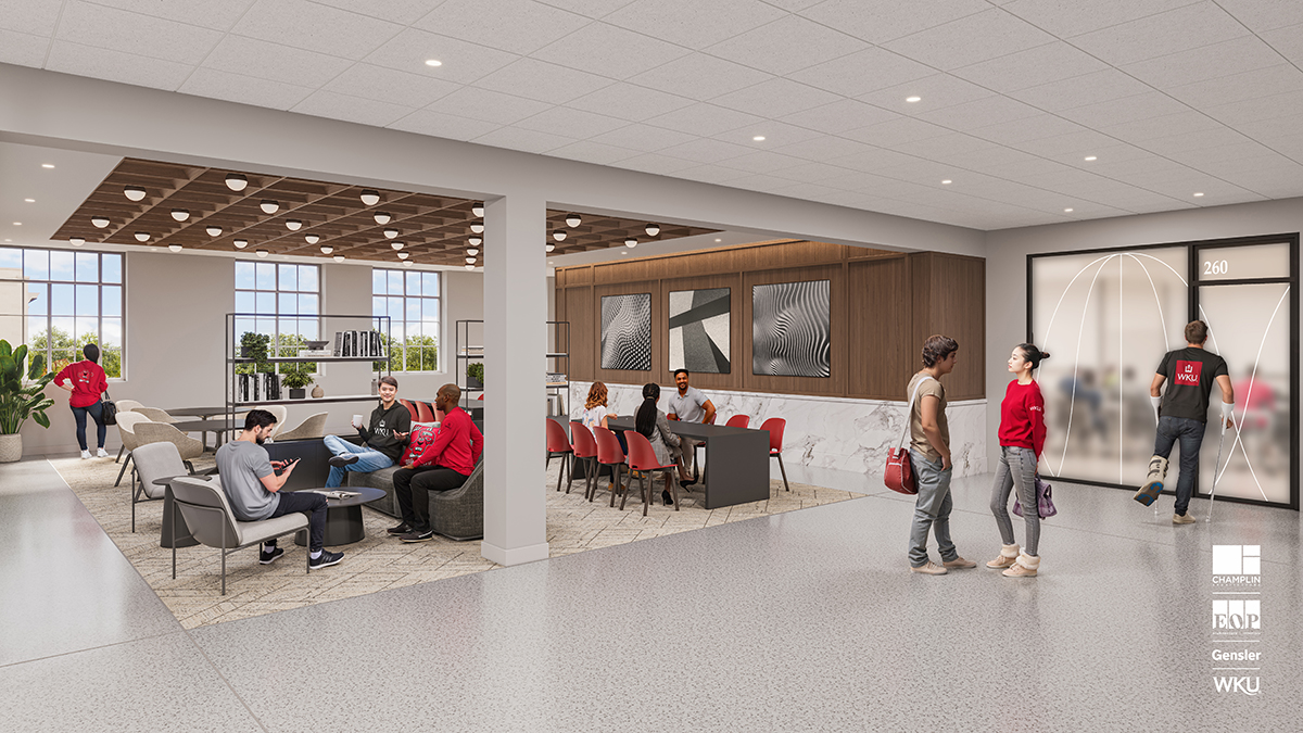 Rendering of Cherry Hall interior