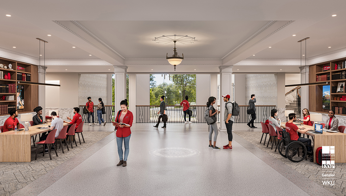 Rendering of Cherry Hall interior