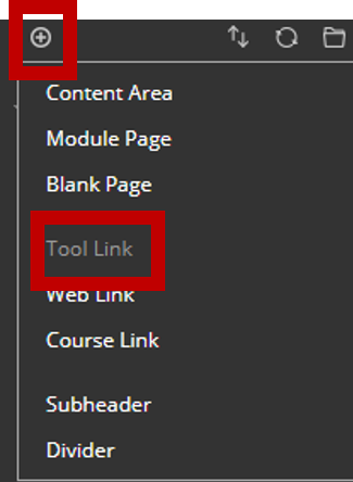 ZOOM course menu link in Blackboard