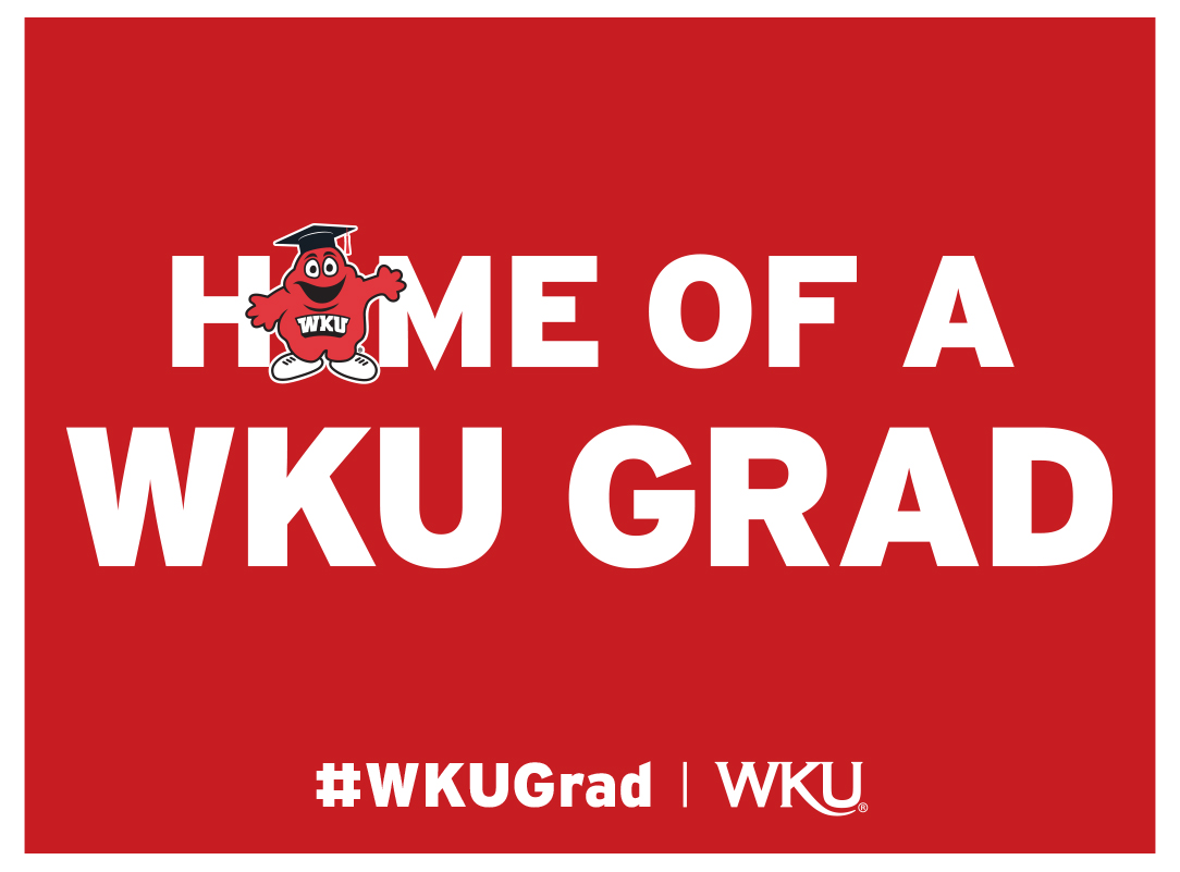 Yard Sign image with WKU Grad and Big Red in a graduation cap Yard Sign image with WKU Grad and Big Red in a graduation cap
