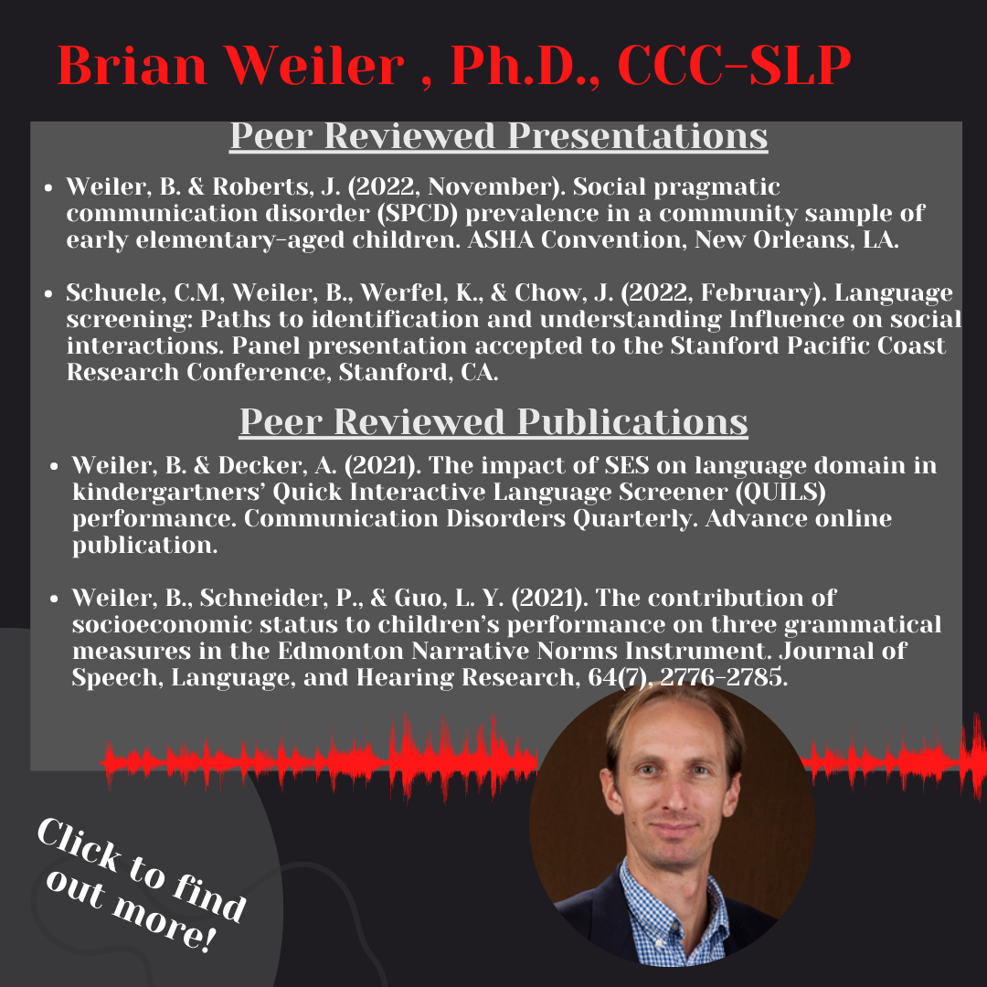 Brian Weiler Scholarly Activity 2021