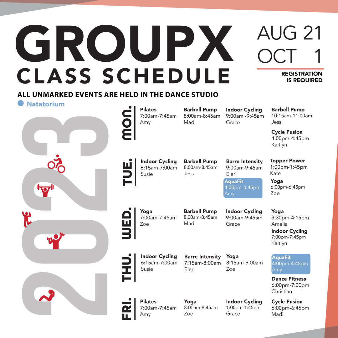 Fall GroupX Schedule A