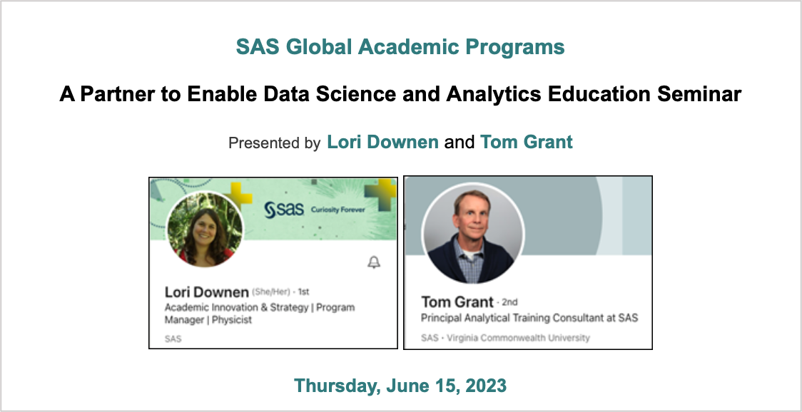 A Partner to Enable Data Science and Analytics Education Seminar