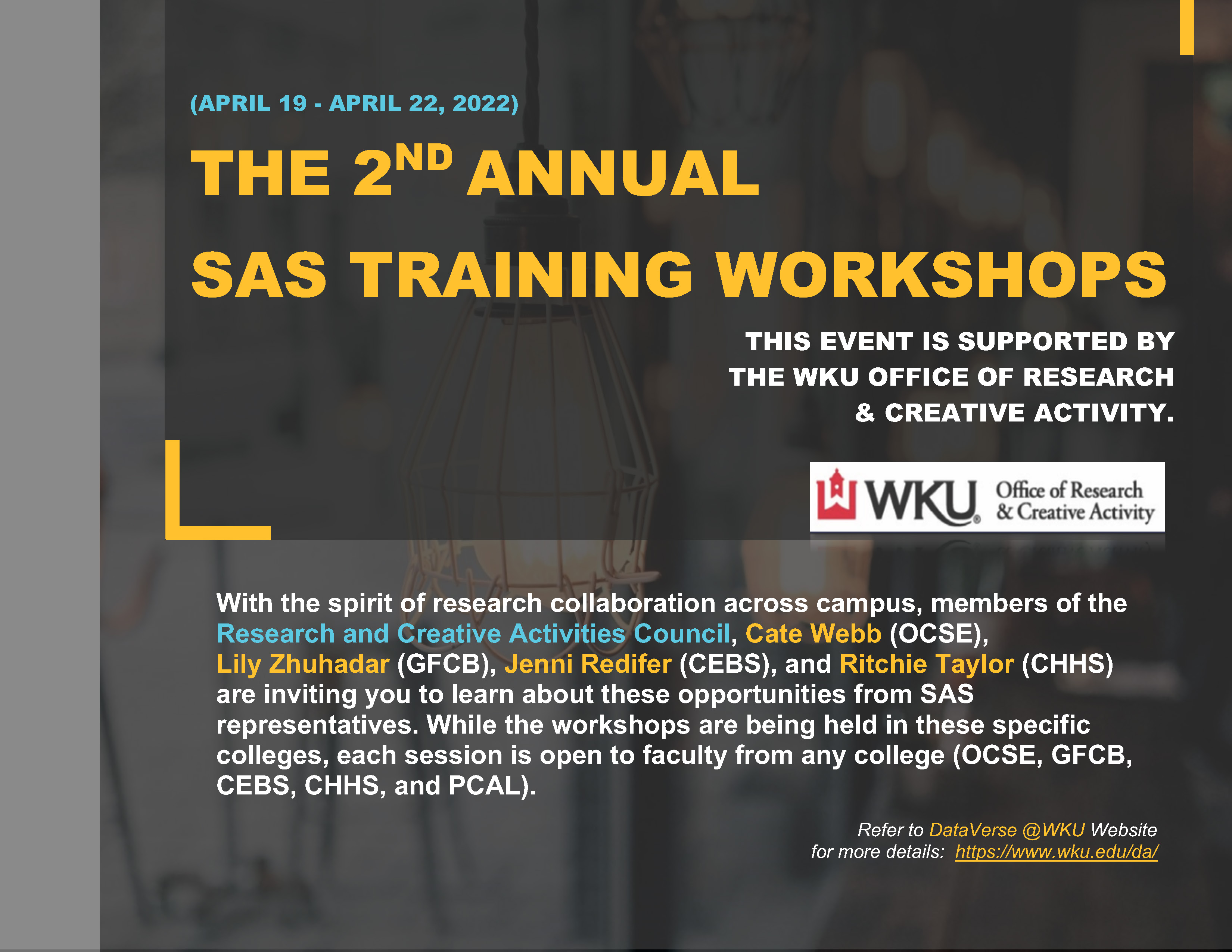 The 2nd Annual SAS Training Workshops Event  April 19 - April 22, 2022