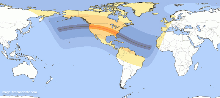 Eclipse Map from timeanddate.com