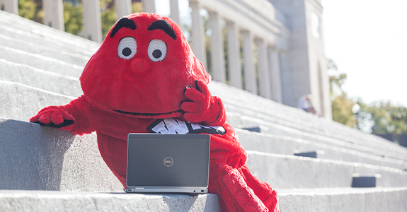 Big Red on Laptop at Colonnade