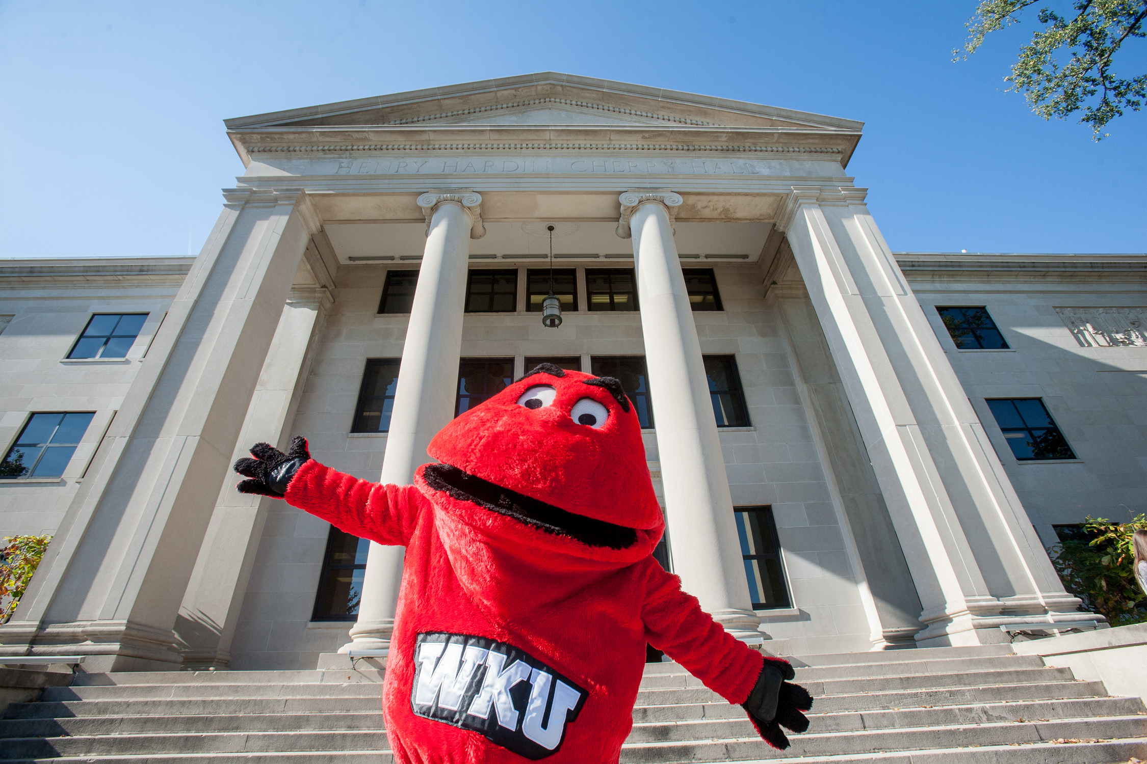 Big Red in front of Cherry Hall