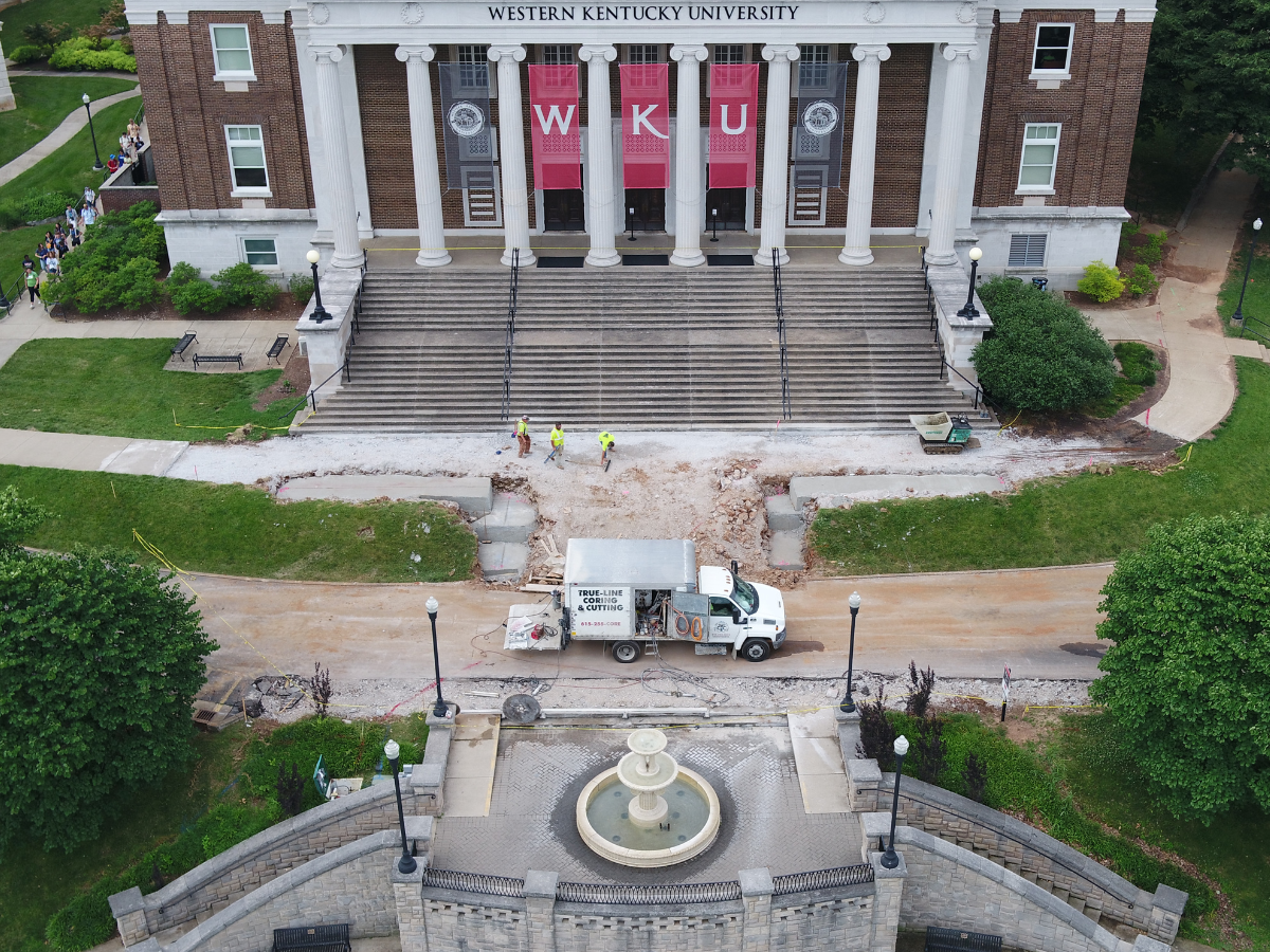 Stair widening at Van Meter hall