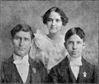 Winners of the 1899 Southern Normal School Elocution and Oratory Medals, and the Ogden College Robinson Oratorical, M.F. Parker, Annabel Price, and Silas Bent