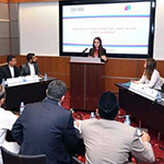 Mollie Todd, QatarDebate 2017, in action in Doha, Qatar; she was selected Best Non-native Speakers