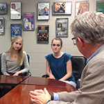 Dean Snyder meets after the 2017 QatarDebate championship: Jordan Miller, Mollie Todd, Savannah Gillam