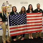 The 2018 QatarDebate team (Gatton Academy) Maggie Lewis, Alexa Davis, Sarah Yaccoub, Lindy Sipes, Lhousseine Guerwane  at the Int’l Schools Championship in Doha, Qatar