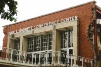 Portion of Garrett Conference Center during demolition in 2022