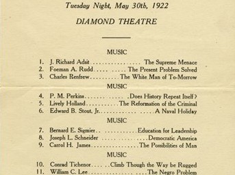Program for the 1922 Ogden oratorical competition