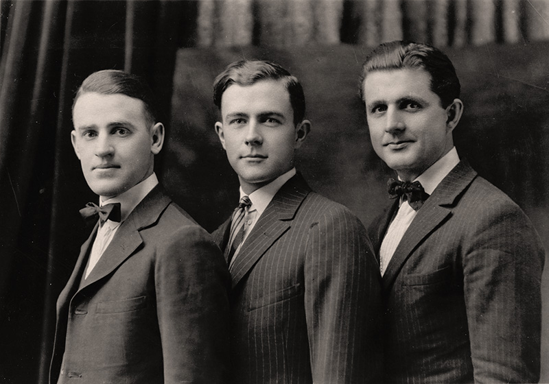 Western Kentucky State Normal School men's debate team 1925: Glenn Kendall, James F. Tanner and Carl Vincent