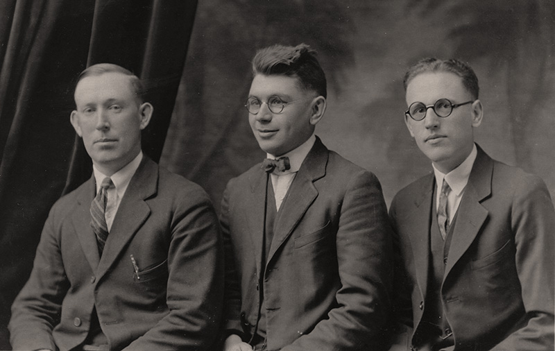 WKSNS Teacher's College debate team 1925: Sam L. Gaskins, Raymond L. Vincent, and Presley M. Grise