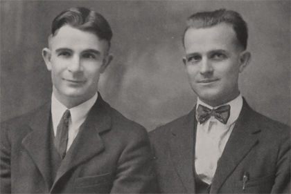 Men's affirmative Team 1928: B.D. Baldwin and Homer W. Ford