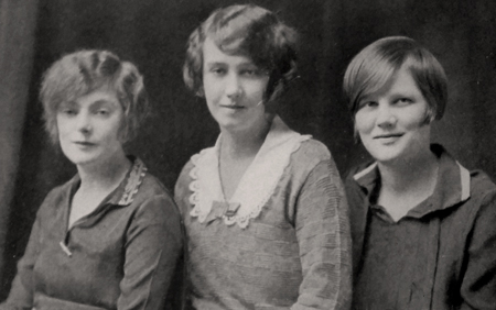 Women debating 1928: Lenore Nesler, Lucille Scott, Lillian Mae Johnson