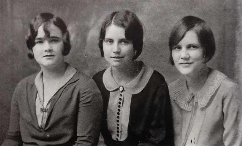Women debating 1929: Hazel Adams, Irma Lawrence, Lillian Mae Johnson