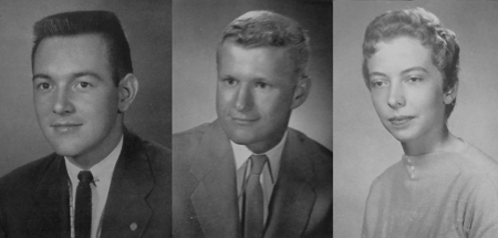 1957 Oratorical Competition winners: Ogden: Jim W. Owens; Robinson: Henry D. Stone; AAUW: Mary Ruth Grise