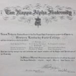 1960 Tau Kappa Alpha membership charter